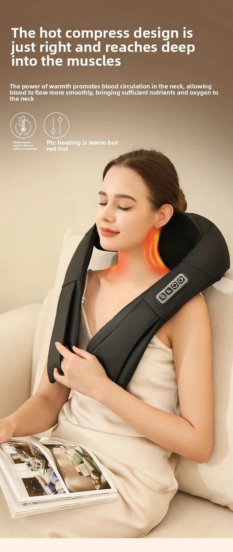 Varmemassageapparat til skuldre og nakke