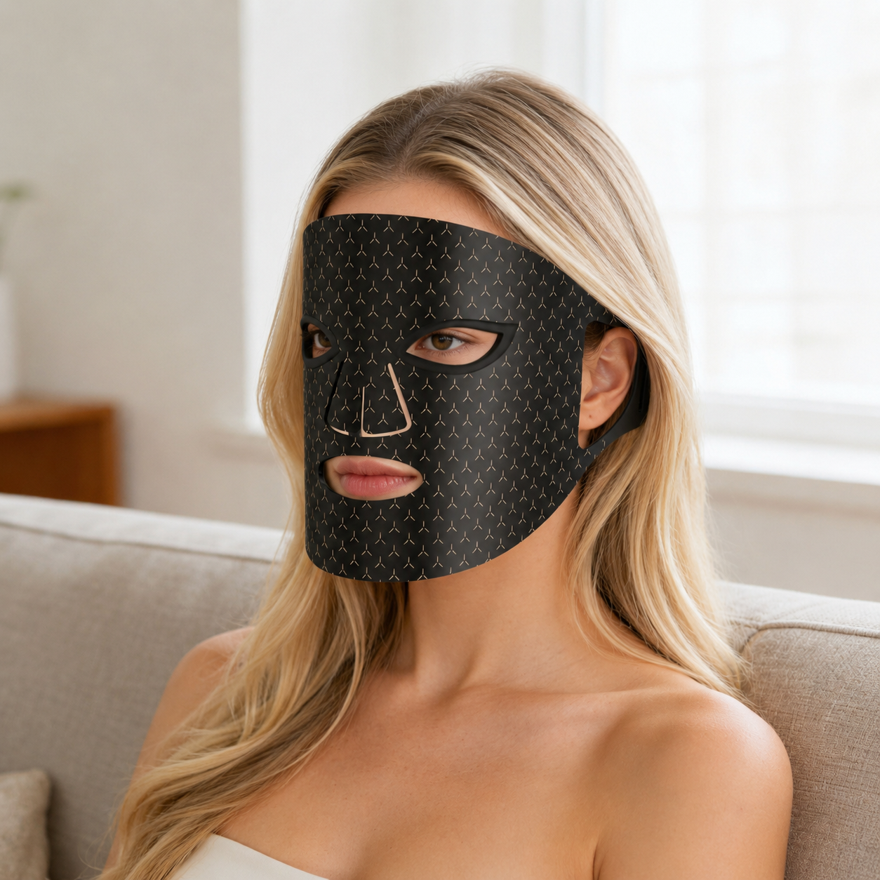 Trådløs rød og blå LED-skønhedsmaske til ansigtet