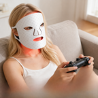 Trådløs rød og blå LED-skønhedsmaske til ansigtet
